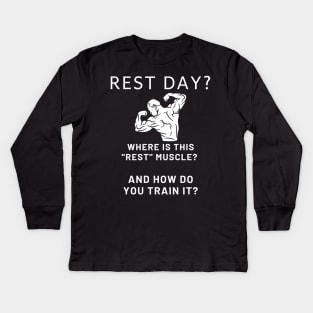 Rest Day Motivational Illustration Kids Long Sleeve T-Shirt